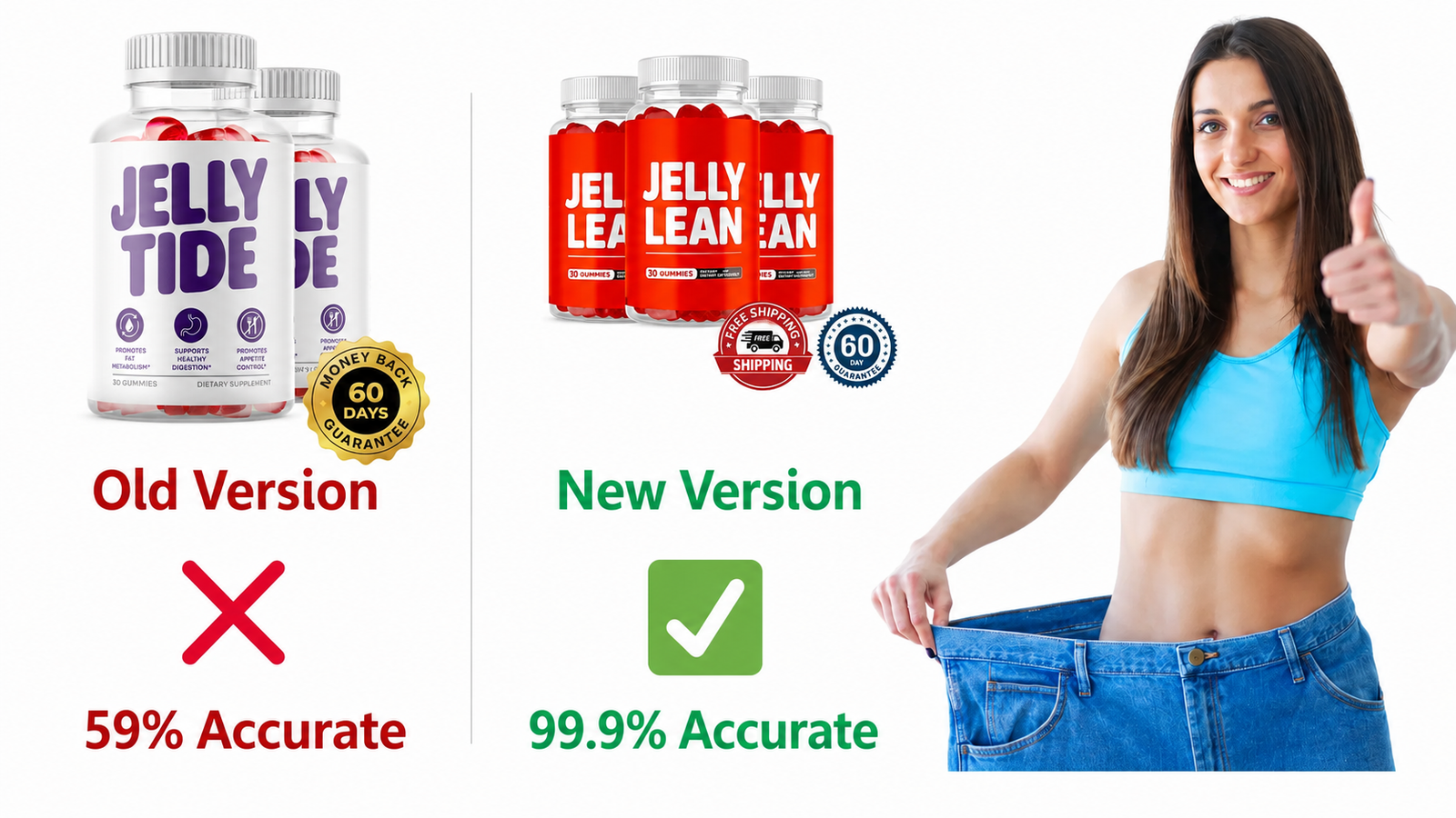 JellyLean premium wellness gummies multi bottle pack